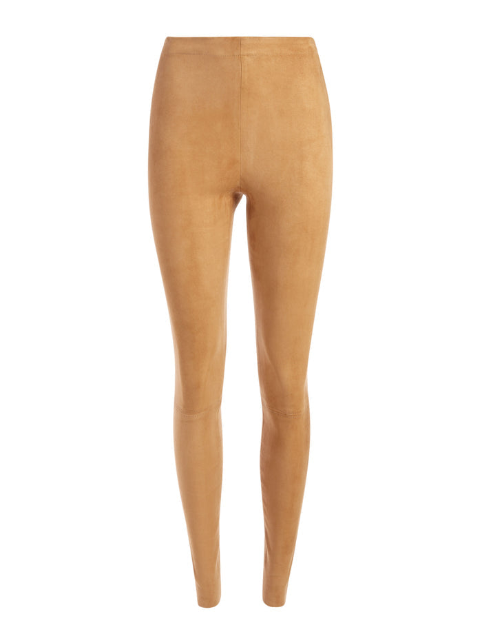 MADDOX SIDE ZIP SUEDE LEGGING - TAN