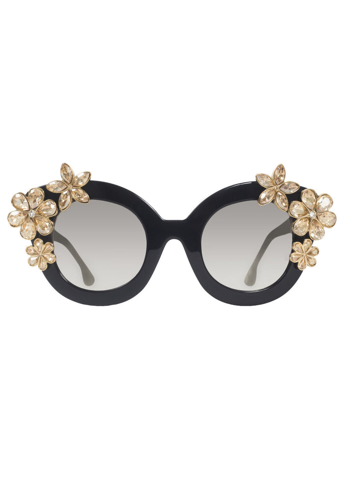 MADISON FLORAL SUNGLASSES - BLACK