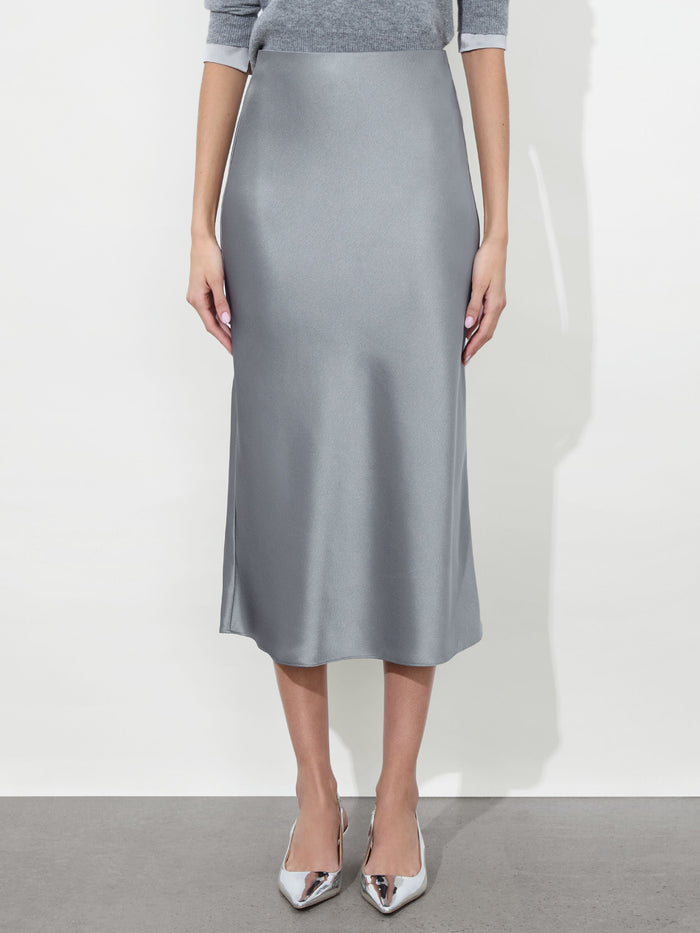 MAEVE SLIP SKIRT - STORM GREY