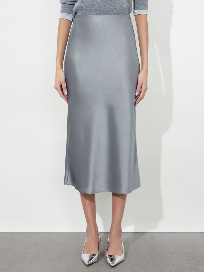 MAEVE SLIP SKIRT - STORM GREY