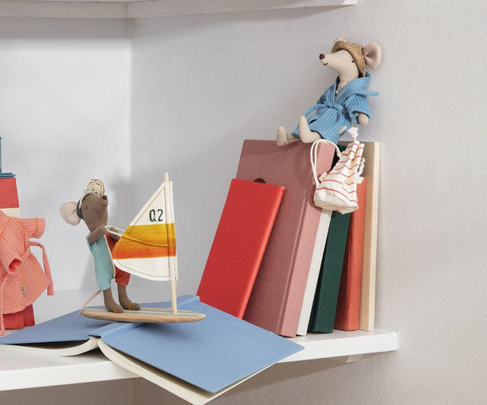 Maileg Dad/Mum Mice Bathrobe- Dusty Blue