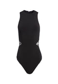 MAKEDA LACE CUT OUT BODYSUIT - BLACK