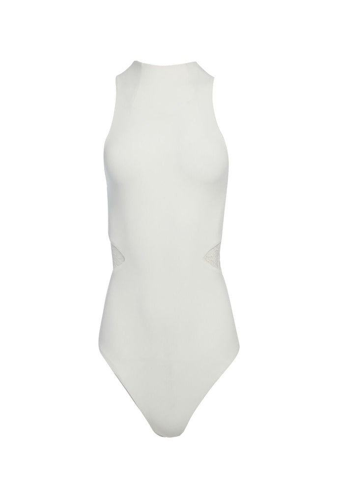 MAKEDA LACE CUT OUT BODYSUIT - OFF WHITE