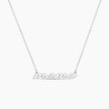 Mama Silver Script Necklace
