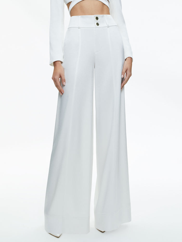 MAME HIGH RISE WIDE LEG PANT - OFF WHITE