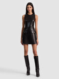 MARCELLA VEGAN MINI DRESS - BLACK