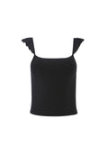 MARG RUFFLE STRAP CROP TOP - BLACK