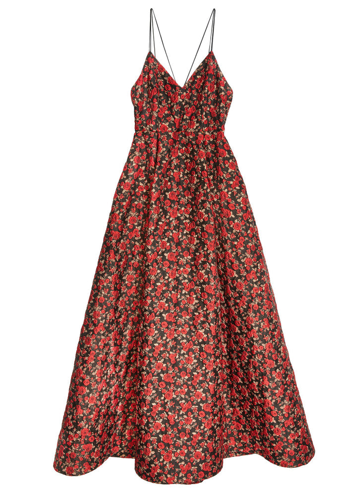 MARILLA V NK STRAPPY GOWN - RED/BLACK