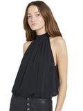 MARIS HALTER TOP - BLACK