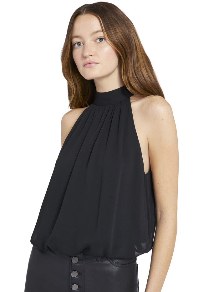 MARIS HALTER TOP - BLACK