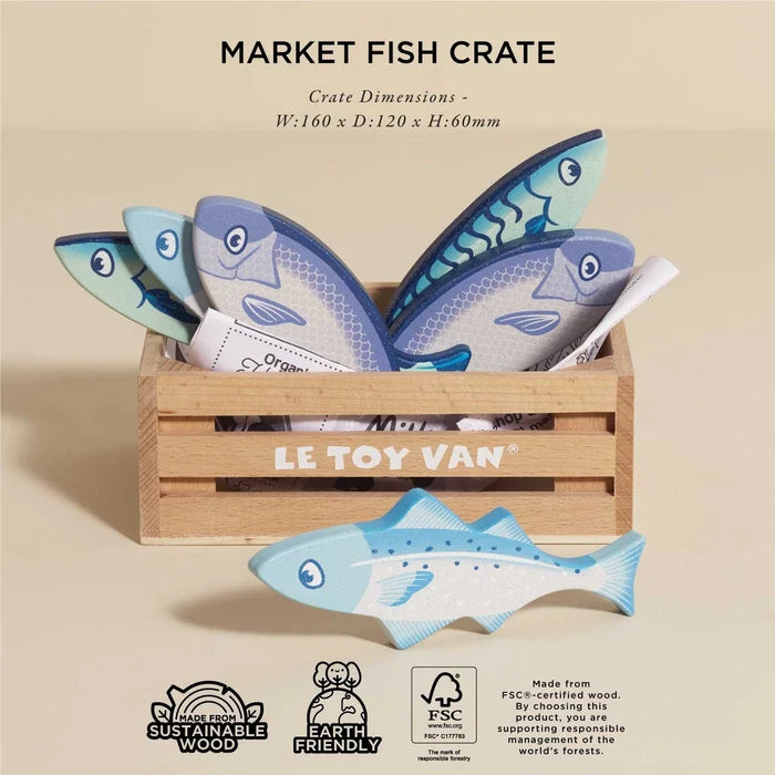Market Fish Wooden Play Market Crate