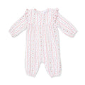 Marnie Rosebud Stripe Long Sleeve Petal Ruffle Romper