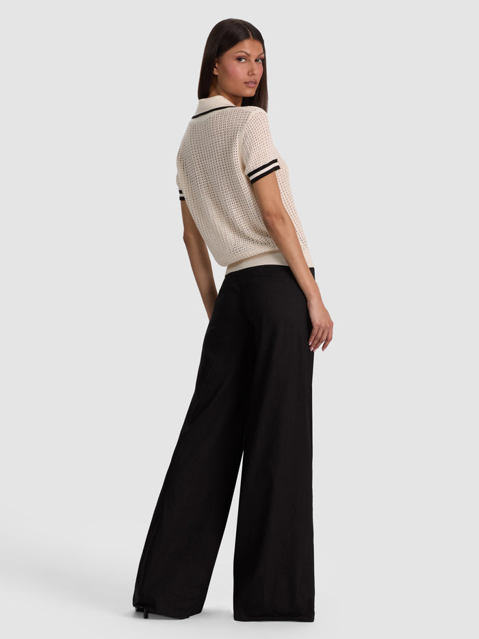 MARTHA POINTELLE POLO - SOFT WHITE/BLACK