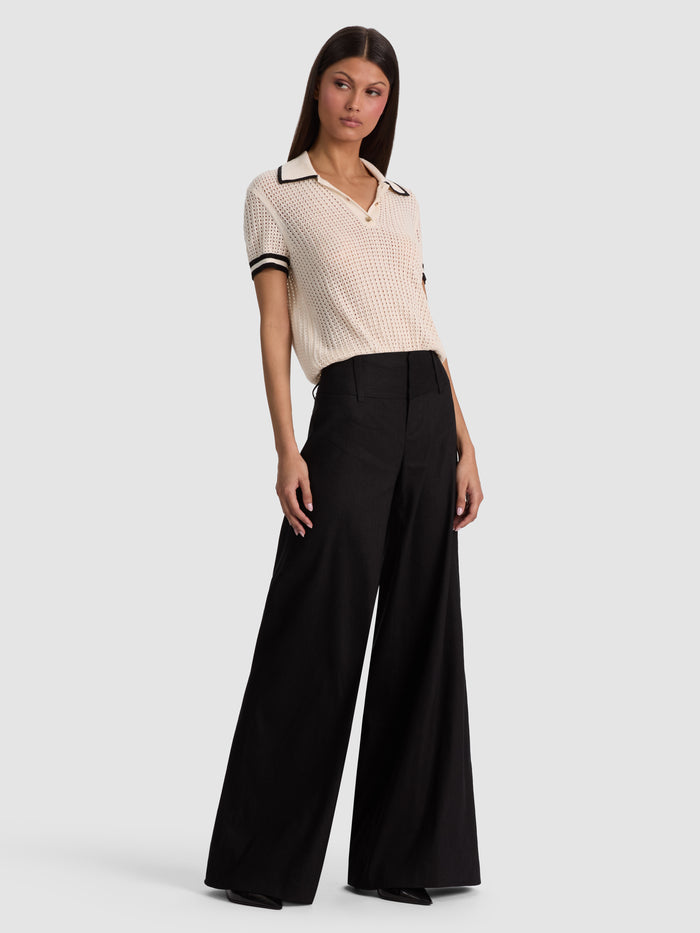 MARTHA POINTELLE POLO - SOFT WHITE/BLACK