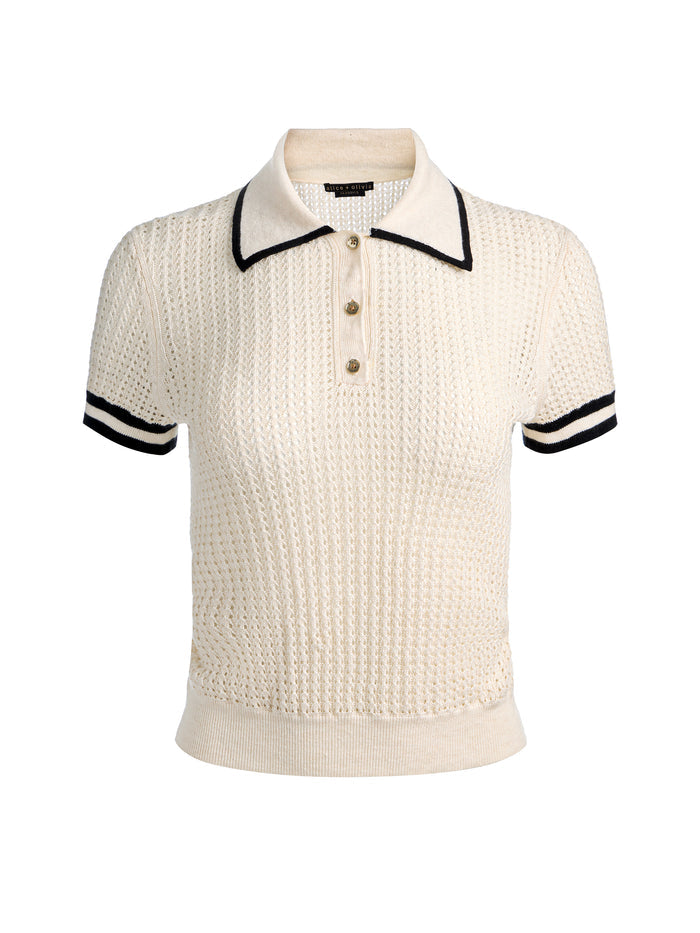 MARTHA POINTELLE POLO - SOFT WHITE/BLACK