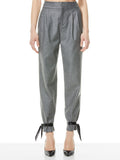 MASON VEGAN LEATHER TIE PANT - CHARCOAL/BLACK