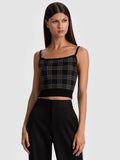MAUDE PLAID BRALETTE - BLACK MULTI