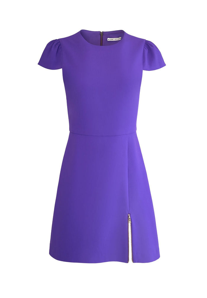MAYA ASYMMETRICAL MINI DRESS - EGGPLANT