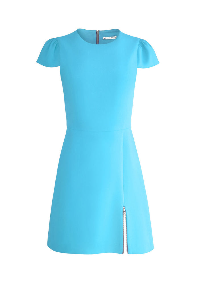 MAYA ASYMMETRICAL MINI DRESS - BLUEBIRD