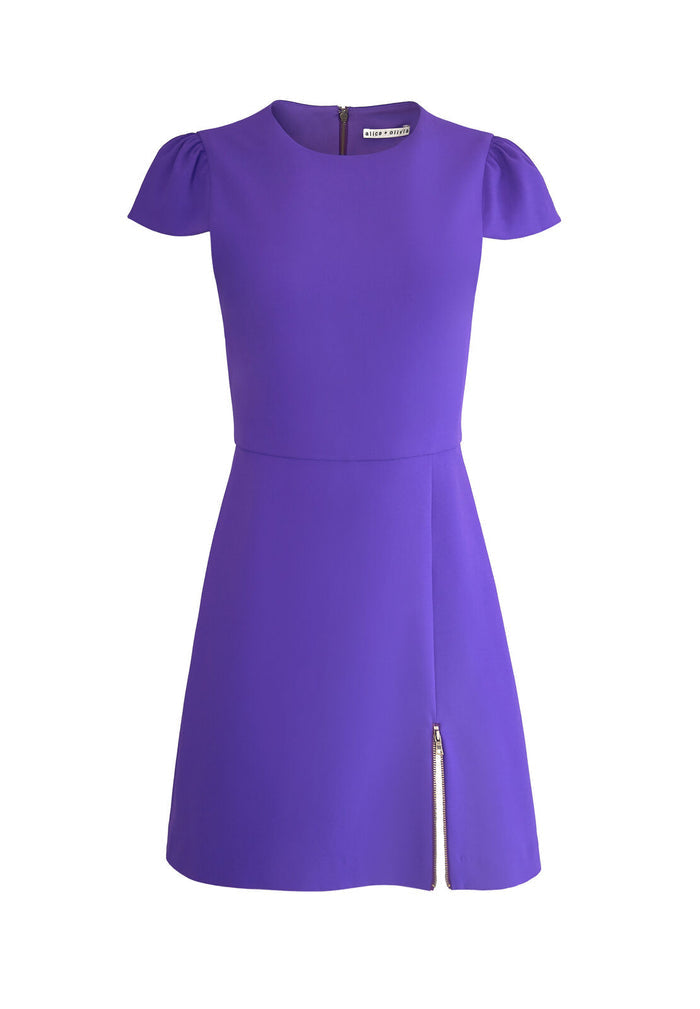 MAYA ASYMMETRICAL MINI DRESS - EGGPLANT