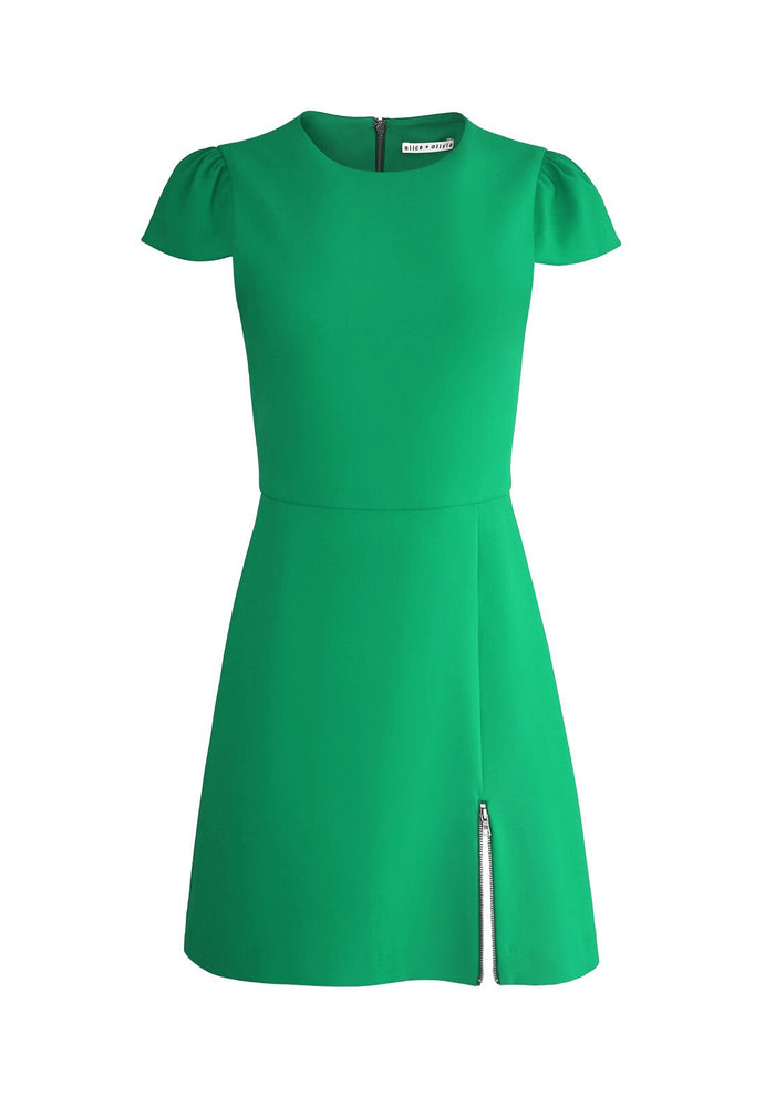 MAYA ASYMMETRICAL MINI DRESS - EMERALD