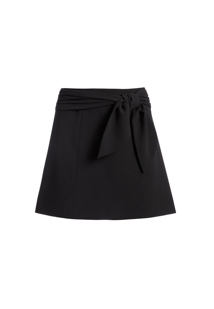 MAYSON TIE BELT MINI SKIRT - BLACK
