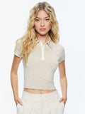 MEDA POLO - OATMEAL HEATHER/SOFT WHITE