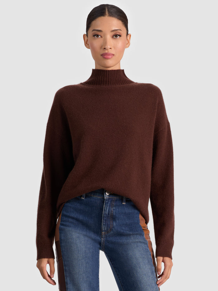 MELIE CASHMERE PULLOVER - DARK CHOCOLATE