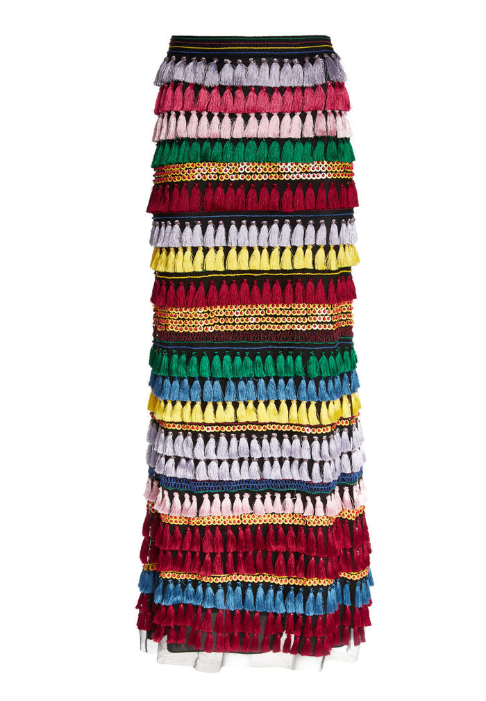 MERRILL EMBELL MAXI GOWN SKIRT - MULTI