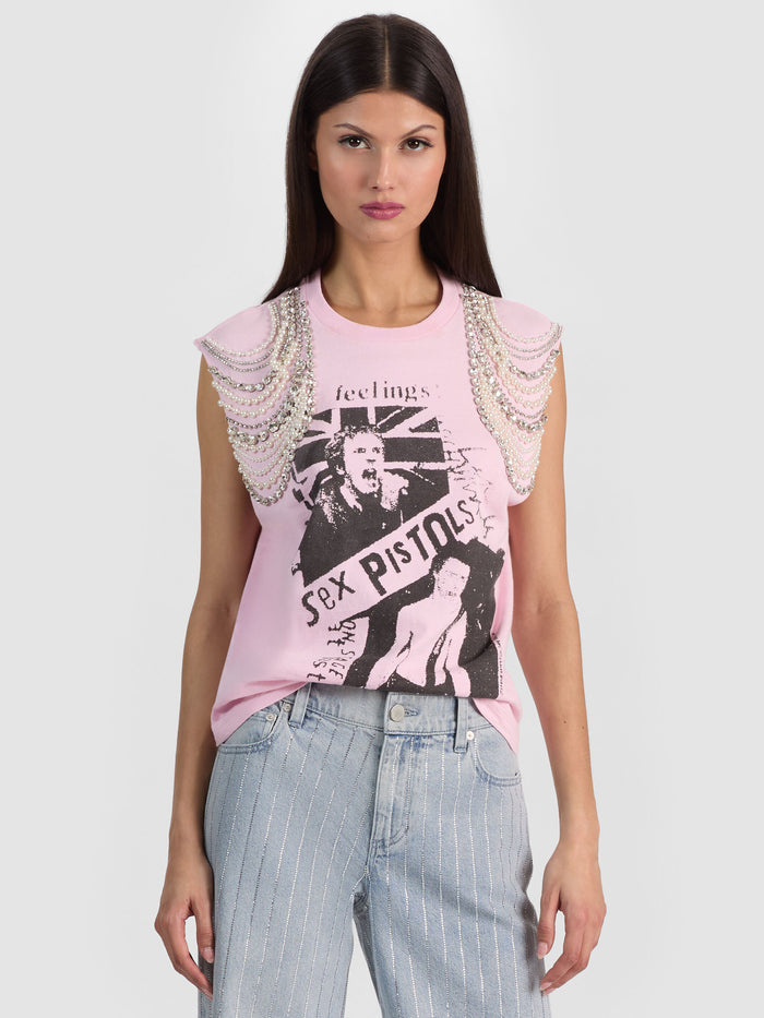 MICAH EMBELLISHED MUSCLE TANK - SEX PISTOLS
