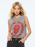 MICAH MUSCLE TANK - GREY/BRIGHT RUBY