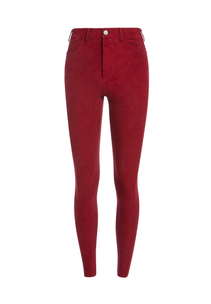 MIKAH SUEDE HIGH RISE PANT - BORDEAUX