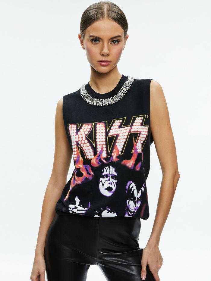 MILLER EMBELLISHED MUSCLE TANK - BLACK/MULTI