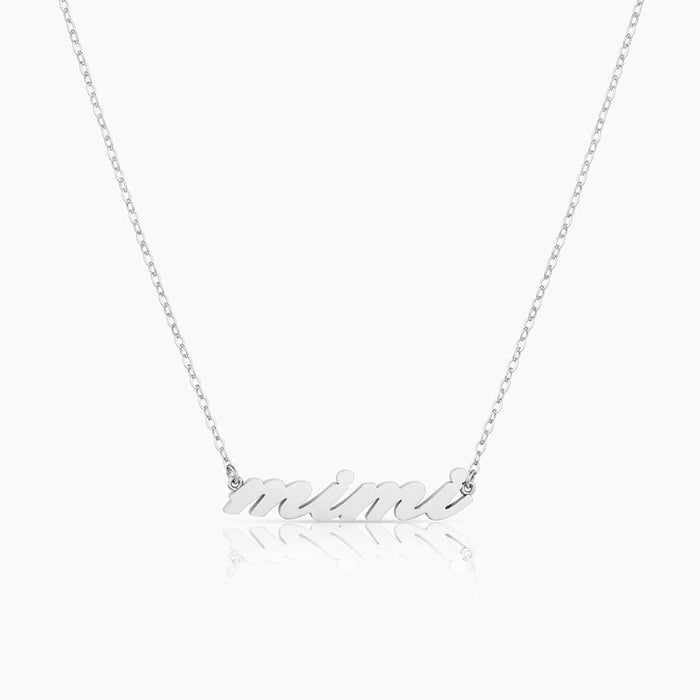 Mimi Silver Script Necklace