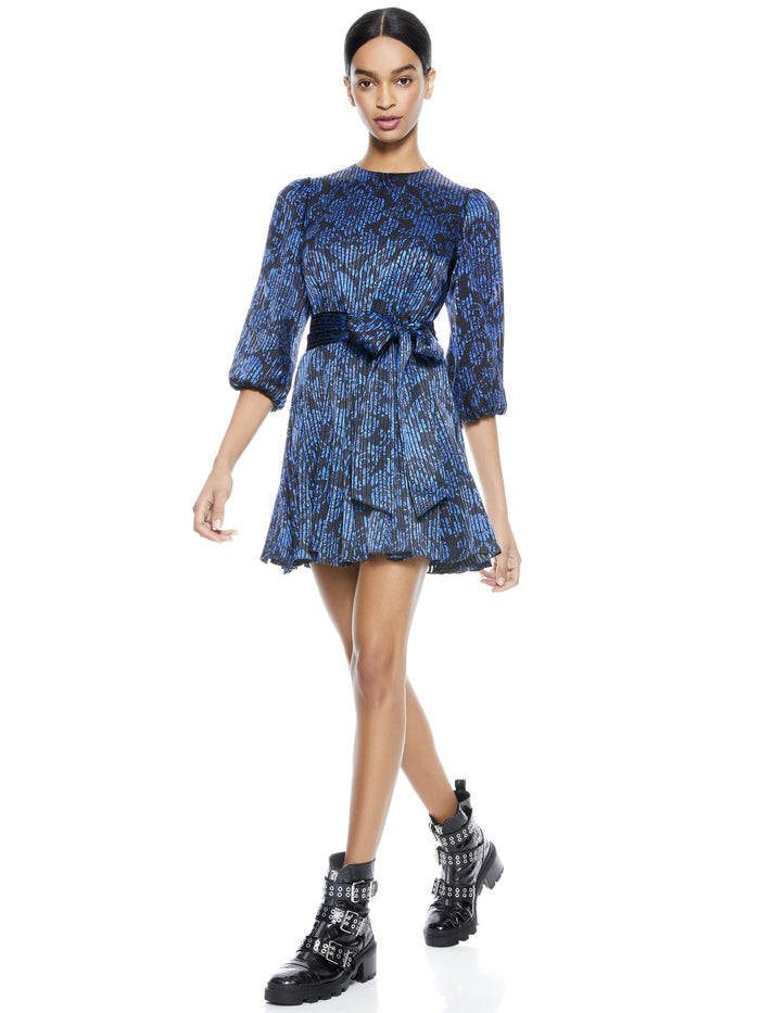 MINA PUFF SLEEVE MINI DRESS - WINTER PALACE