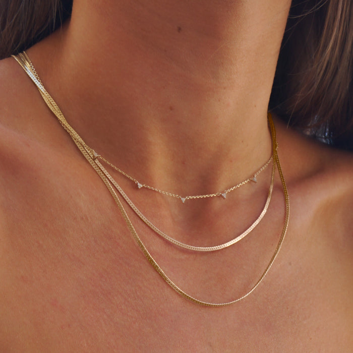 Mini Dani Silver Herringbone Necklace