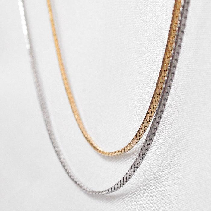 Mini Dani Silver Herringbone Necklace
