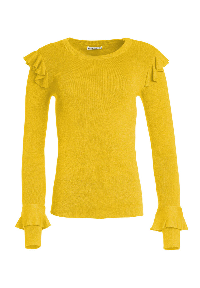 MITTIE METALLIC PLVR W RUFFLES - GOLD