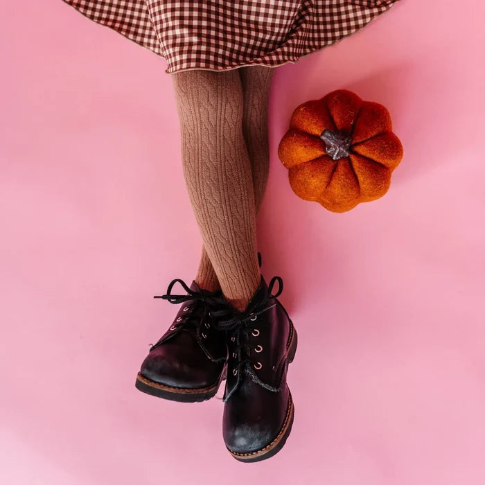 Mocha Cable Knit Tights