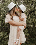 Mommy and Me Eden Short Sleeve Dot Dress - Ivory