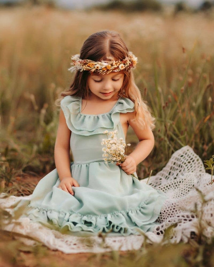 Mommy and Me Nellie Ruffle Maxi Dress - Sage