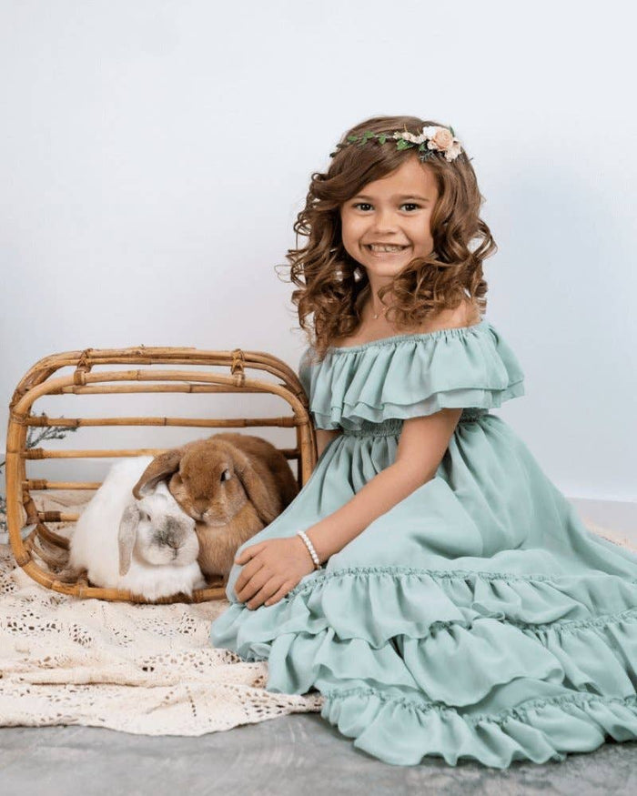 Mommy and Me Nellie Ruffle Maxi Dress - Sage