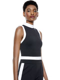MORY COLORBLOCK CROP TOP - BLACK/OFF WHITE