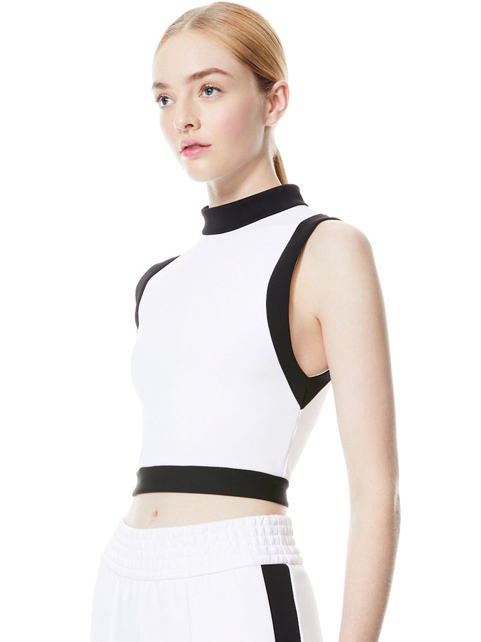 MORY COLORBLOCK CROP TOP - OFF WHITE/BLACK