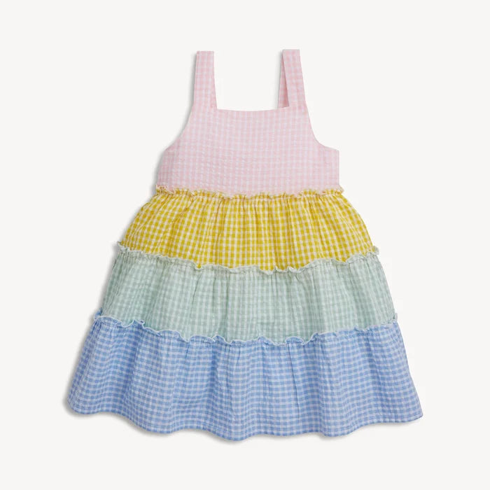 Multi Gingham Magnetic Closure Dress