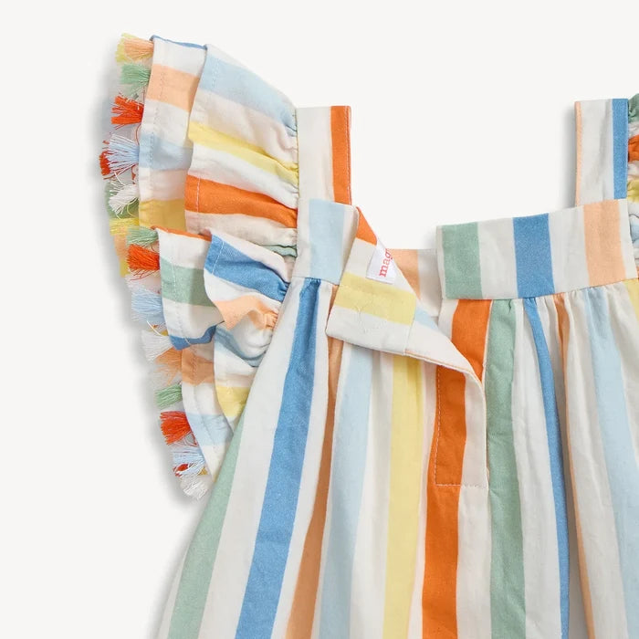 Multi Stripe Woven Flutter Dress