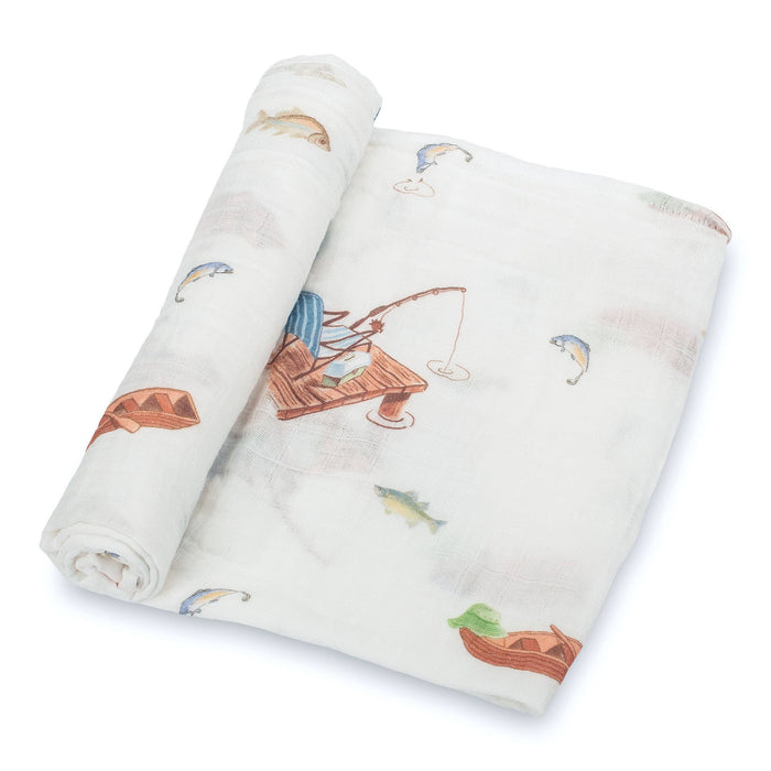 Muslin Quilt Baby & Kids Blanket Gone Fishing