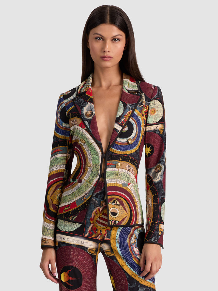 MYA PRINTED BLAZER - HANDS OF TIME