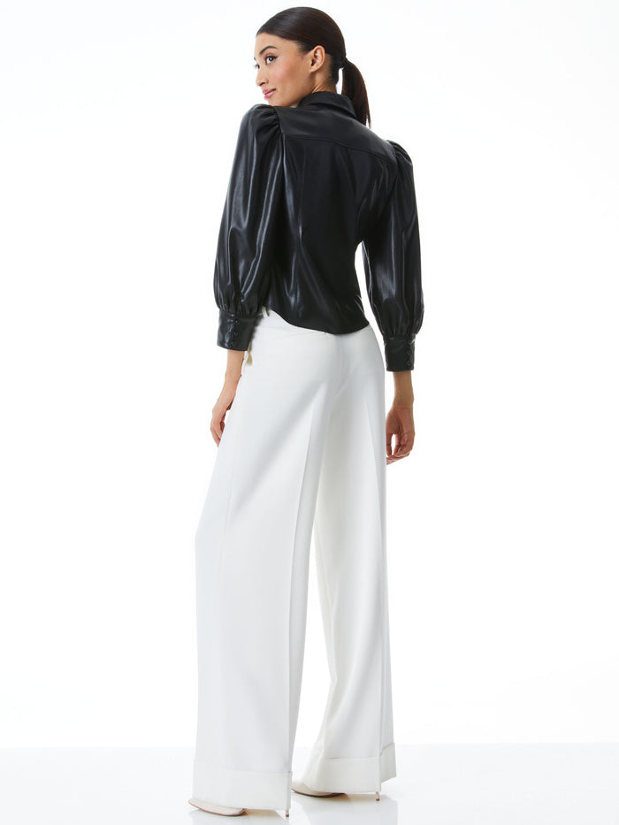 NADINE VEGAN TOP - BLACK
