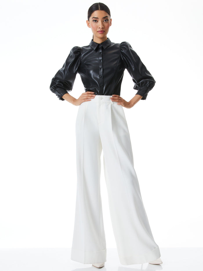 NADINE VEGAN TOP - BLACK